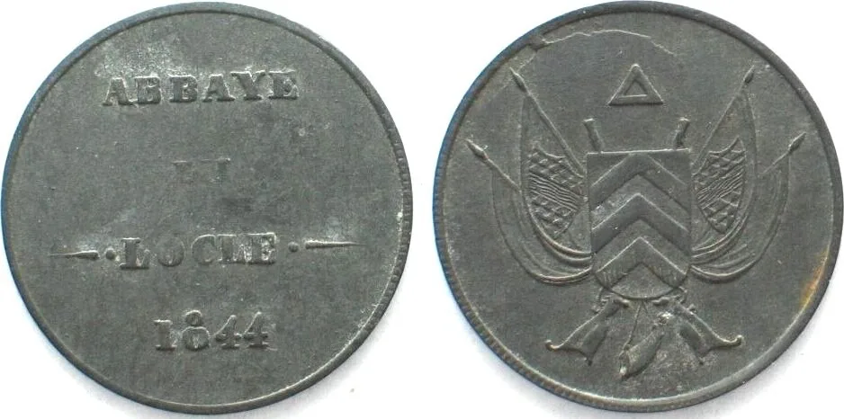 1844 Swiss LE LOCLE Shooting Jeton 1844 zinc EF