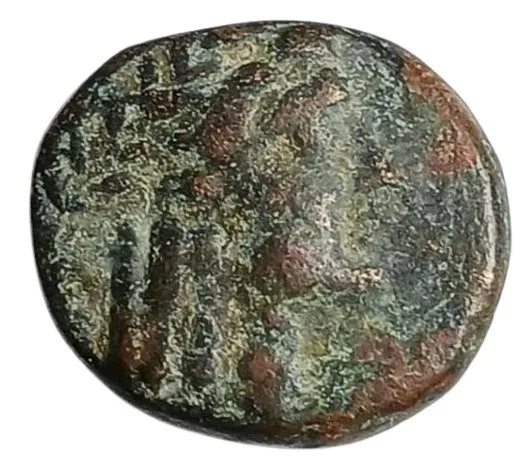 Antiochos III the Great 222-187 BC, AE 15.9mm 4.29gm, Apollo testing arrow