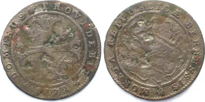 1772 Swiss Cantons BERN. 1/2 Batzen 1772, billon KEY DATE! aVF VF-
