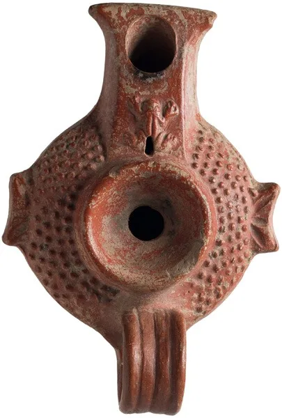 Roman Oil Lamp with Frog