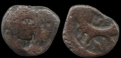 NABATEAN. Aretas IV, with Shaqilat. 9 BC-AD 40 Struck AD 20-40. Æ 16.2mm 3gm Drachm, Petra mint
